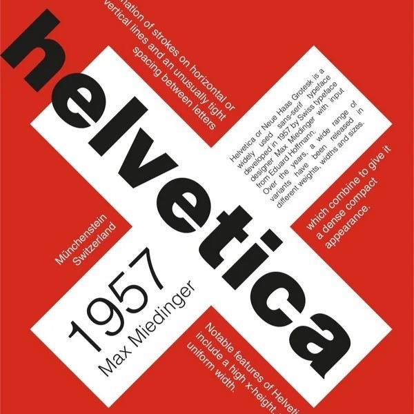 een typografisch ontwerp van Helvetica